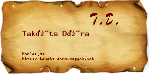Takáts Dóra névjegykártya
