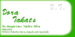 dora takats business card