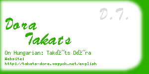 dora takats business card